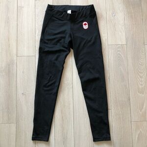 Official Canadian Olympic Committee 2014 Black Fleece Lined Leggings Size S